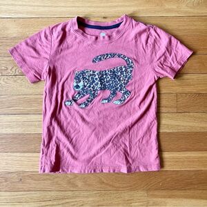 Tea Collection Red Leopard Jungle Animal Short Sleeve Tee T-Shirt 8